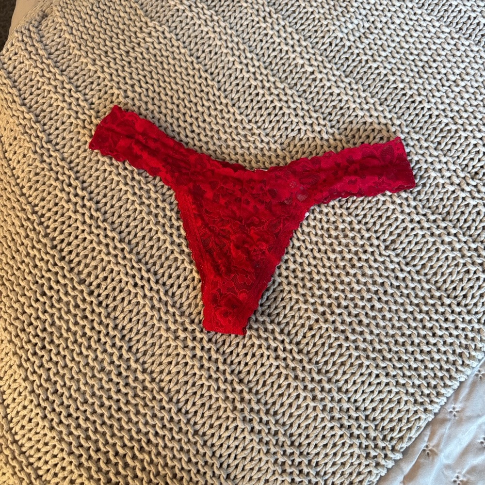 Victoria's Secret Red Lace Thong